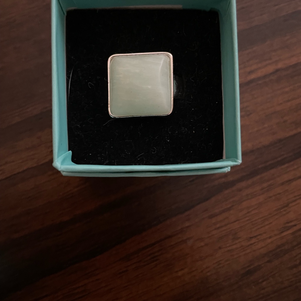 Elegant Silver And Green Stone Ring Jbloom